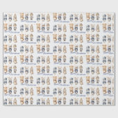 Schattigee winterdieren Fa La La Merry Christmas Cadeaupapier (Vlak)