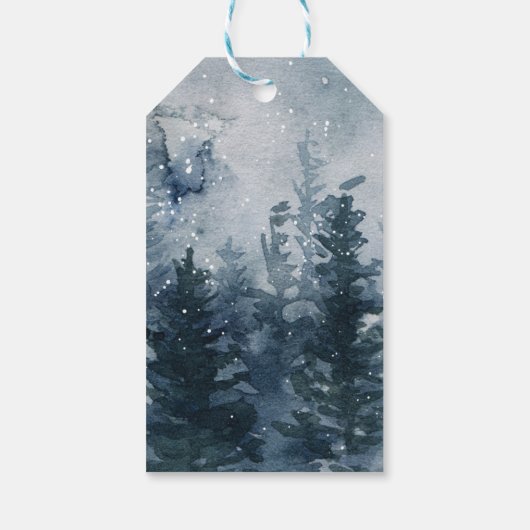 Schattigee winterdieren Woodland Onederland Verjaa Cadeaulabel (Achterkant)