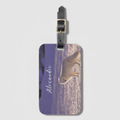 Schattigee winterfotografie van White Arctic Fox Bagagelabel (Voorkant (verticaal))