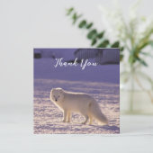 Schattigee winterfotografie van White Arctic Fox Bedankkaart (Staand voorkant)