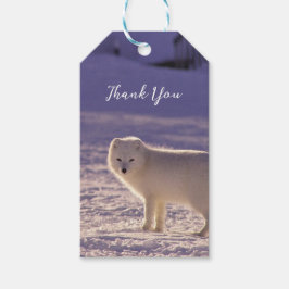 Schattigee winterfotografie van White Arctic Fox Cadeaulabel