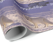 Schattigee winterfotografie van White Arctic Fox Cadeaupapier (Rol Hoek)