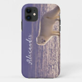 Schattigee winterfotografie van White Arctic Fox Case-Mate iPhone Case (Achterkant)