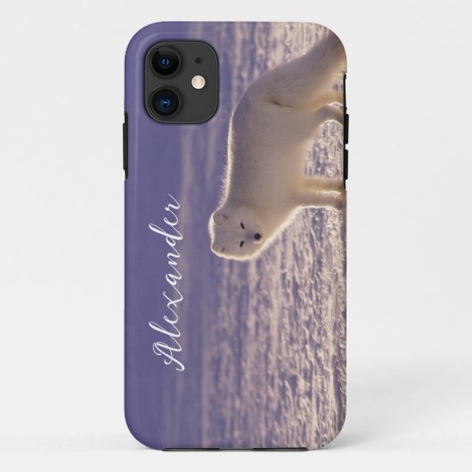 Schattigee winterfotografie van White Arctic Fox Case-Mate iPhone Case (Achterkant)