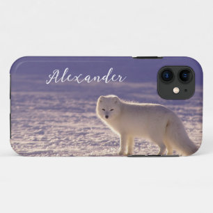 Schattigee winterfotografie van White Arctic Fox Case-Mate iPhone Case