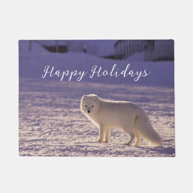 Schattigee winterfotografie van White Arctic Fox Deurmat (Voorkant)