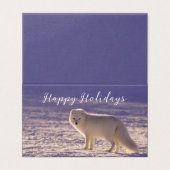 Schattigee winterfotografie van White Arctic Fox Kaart (Buitenkant ongevouwen)