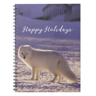 Schattigee winterfotografie van White Arctic Fox Notitieboek