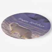 Schattigee winterfotografie van White Arctic Fox Papieren Bordje (Gekanteld)