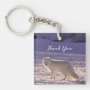 Schattigee winterfotografie van White Arctic Fox Sleutelhanger