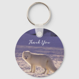 Schattigee winterfotografie van White Arctic Fox Sleutelhanger