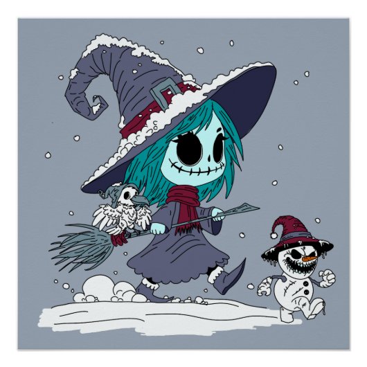 Schattigee winterheks perfect poster (Voorkant)