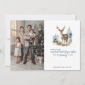 Schattigee winterherten in het sneeuwbos feestdagenkaart (Voorkant)