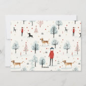 Schattigee winterhonden trui Furry & Bright Christ Feestdagenkaart (Achterkant)