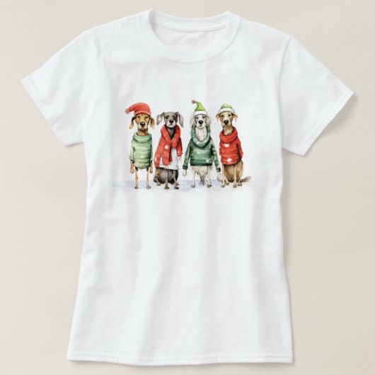 Schattigee winterhonden trui Furry & Bright Christ T-shirt (Design voorkant)