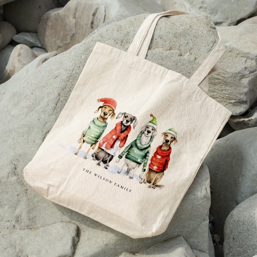 Schattigee winterhonden trui Furry & Bright Christ Tote Bag
