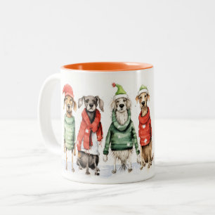 Schattigee winterhonden trui Furry & Bright Christ Tweekleurige Koffiemok