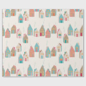 Schattigee winterhuizen Verpakkingspapier Cadeaupapier (Vlak)