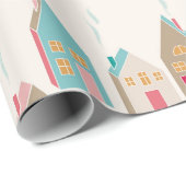 Schattigee winterhuizen Verpakkingspapier Cadeaupapier (Rol Hoek)