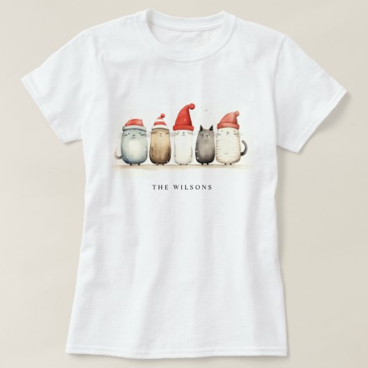 Schattigee Winterkatten Sweater Furry & Bright Chr T-shirt (Design voorkant)