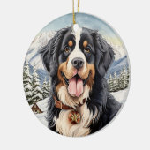 Schattigee winterkerst Berner Berg Keramisch Ornament (Links)