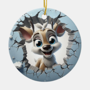 Schattigee winterkerst rendieren keramisch ornament