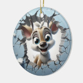 Schattigee winterkerst rendieren keramisch ornament (Links)