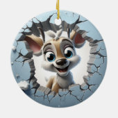 Schattigee winterkerst rendieren keramisch ornament (Achterkant)