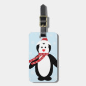 Schattigee winterkerstpinguïn bagagelabel (Voorkant verticaal)