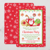 Schattigee winterkoekjes en cacao kerstfeest kaart (Voorkant / Achterkant)