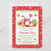 Schattigee winterkoekjes en cacao kerstfeest kaart (Voorkant)