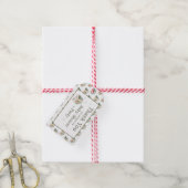 Schattigee winterkonijnen Baby shower Cadeaulabel (Met Touw)