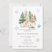 Schattigee winterkonijnen Baby shower Kaart (Voorkant)