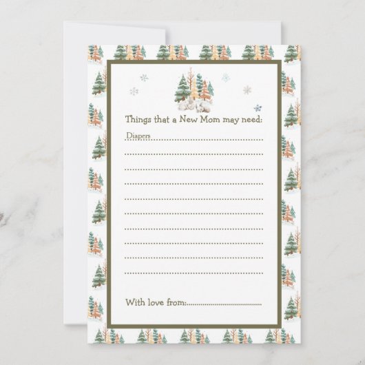 Schattigee winterkonijnen Baby shower Kaart (Voorkant)