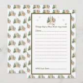 Schattigee winterkonijnen Baby shower Kaart (Voorkant / Achterkant)