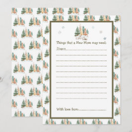 Schattigee winterkonijnen Baby shower Kaart