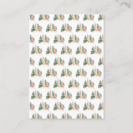 Schattigee winterkonijnen Baby shower luierkrabbel Informatiekaartje (Achterkant)