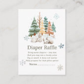 Schattigee winterkonijnen Baby shower luierkrabbel Informatiekaartje (Voorkant)