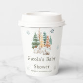 Schattigee winterkonijnen Baby shower Papieren Bekers (Achterkant)