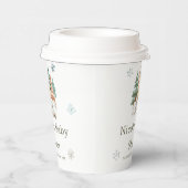 Schattigee winterkonijnen Baby shower Papieren Bekers (Rechts)