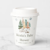 Schattigee winterkonijnen Baby shower Papieren Bekers (Voorkant)