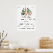 Schattigee winterkonijnen Baby shower Poster (Keuken)