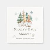 Schattigee winterkonijnen Baby shower Servet (Voorkant)
