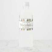 Schattigee winterkonijnen Baby shower Waterfles Etiket (Voorkant)