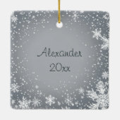 Schattigee wintermuis met bessen keramisch ornament (Achterkant)