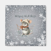 Schattigee wintermuis met bessen magneet (Voorkant)