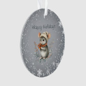 Schattigee wintermuis met bessen ornament (voorkant)