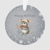 Schattigee wintermuis met bessen ornament (voorkant)