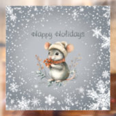 Schattigee wintermuis met bessen raamsticker (Vel 2)