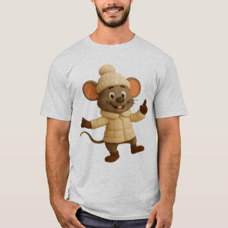 Schattigee wintermuis T-shirt | Grappige Cartoon C